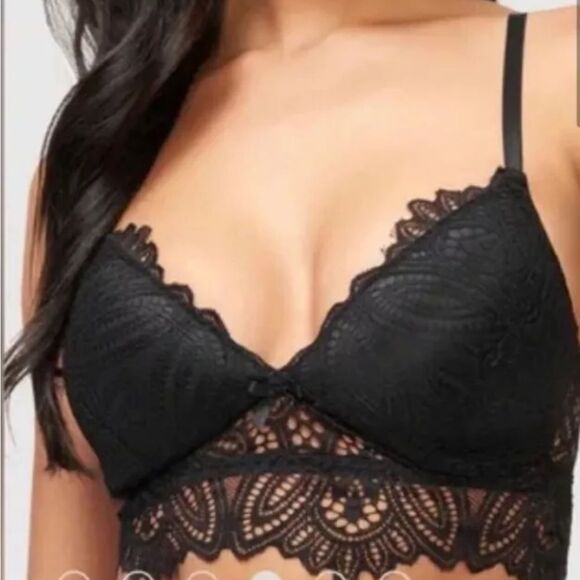 Frederick’s of Hollywood Black Finley Lace Bralette - Picture 1 of 6